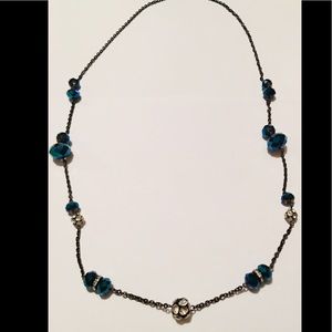 Beautiful Blue, black and Diamond Necklace